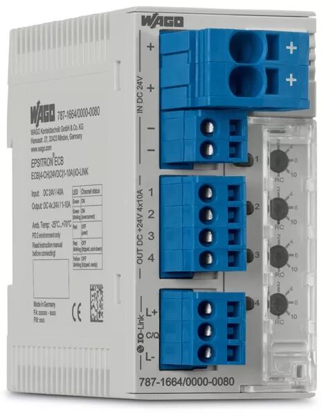 DISJONCTEUR �LECTRONIQUE 24 V DC - 4 CANAUX 1�10 A (IO-LINK)