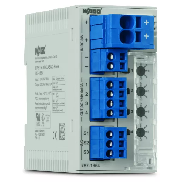Disjoncteur �lectronique 24 V DC - 4 canaux 3,8 A LPS avec limitation active cou787-1664/004-1000