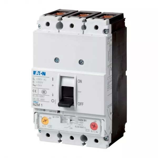 DISJONCTEUR NZM1, 3P, 20 A, 25 KA, IEC, BORNE � CAGE, MAGN�TOTHERMIQUE