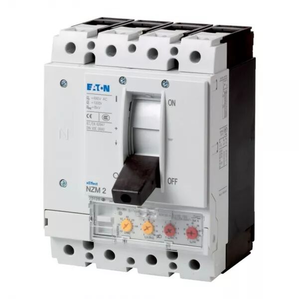 DISJONCTEUR NZM2, 4P, 250 A, 50 KA, IEC, BORNE � BOULON, �LECTRONIQUE S�LECTIF