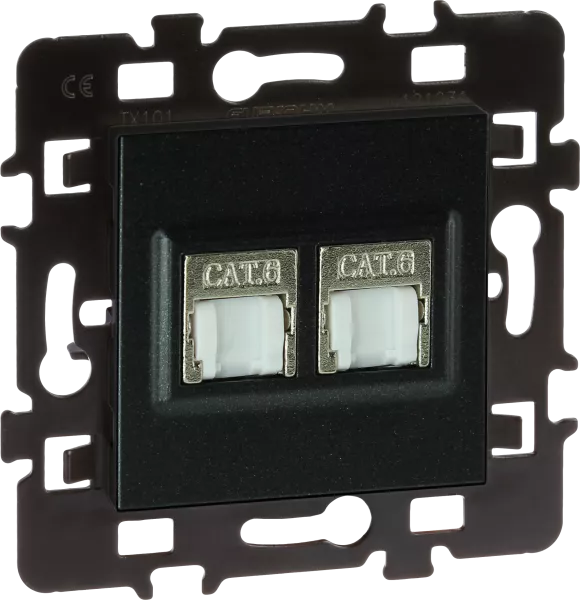 Double RJ45 Cat 6 STP Gr. 3 Multi-services anthr. (61973)