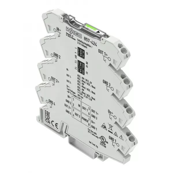 DOUBLEUR DE SIGNAL - 2 SORTIES EN COURANT CONFIGURABLES 0(4)-20 MA OU 0-10V