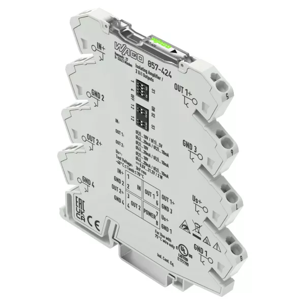 Doubleur de signal - 2 sorties en courant configurables 0(4)-20 mA ou 0-10V857-424