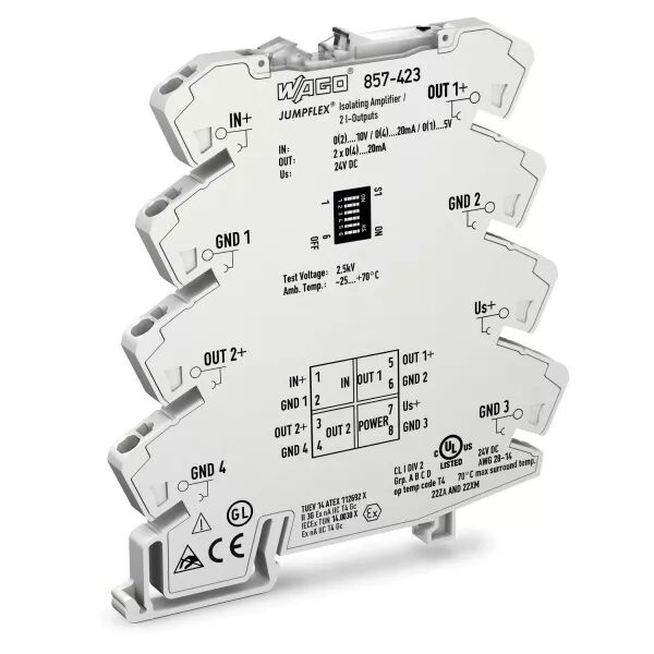 Doubleur de signal - 2 sorties en courant configurables 0(4)-20 mA857-423