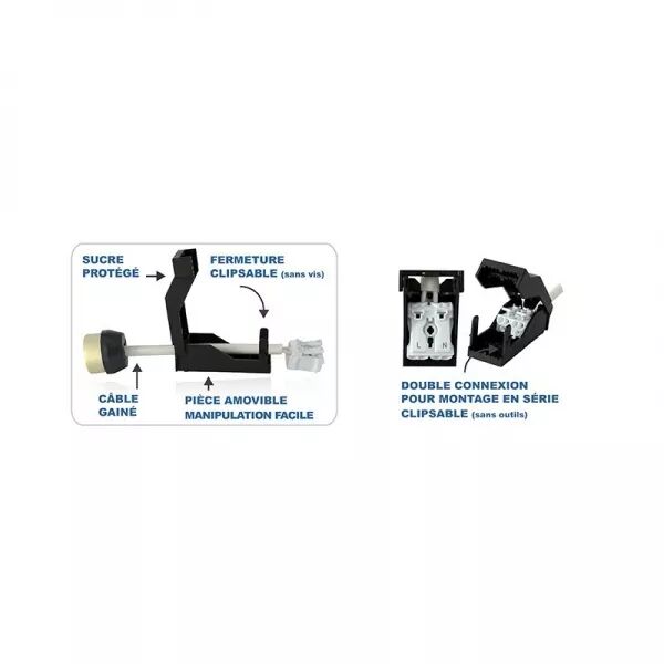 DOUILLE CERAMIQUE GU-10 AUTOMATIQUE CL2 + CABLE (X25)