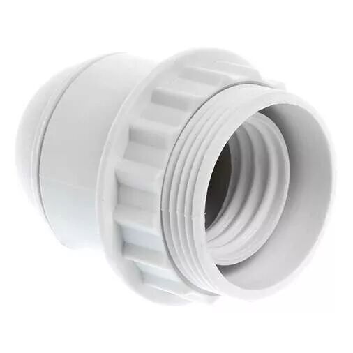 Douille E14 dble bague blanche