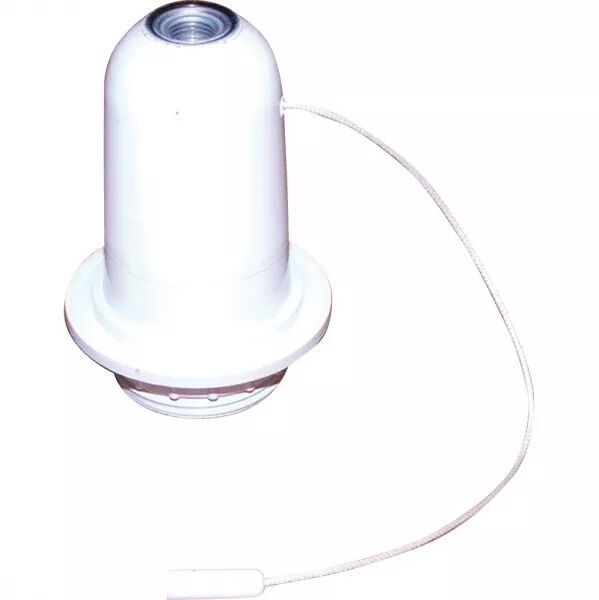 DOUILLE E27 1/2 FILET�E SB � TIRETTE BLANC M10