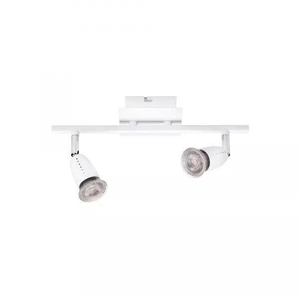ECCO B2 - PLAF./APPL.MUR 2 SPOTS GU10 50W MAX., BLANC, LPES NON INCL.
