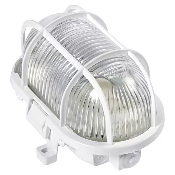 ECO - Hublot Ext. IP44 IK02, ovale, blanc, E27 60W max., lpe non incl. (3632)