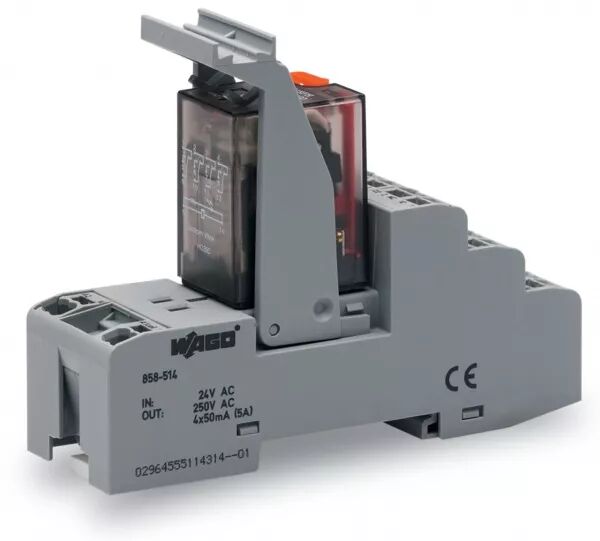 EMBASE AVEC RELAIS 230 V AC - 4 RT - AU