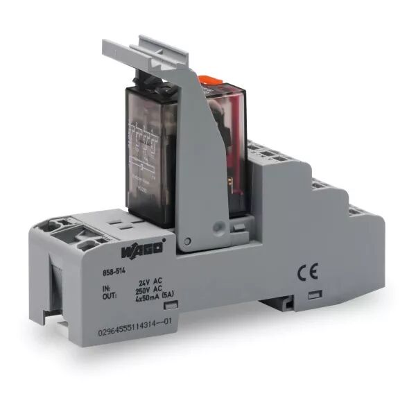 Embase avec relais 230 V AC - 4 RT - Au858-518