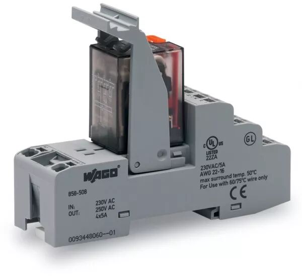 EMBASE AVEC RELAIS 230 V AC - 4 RT