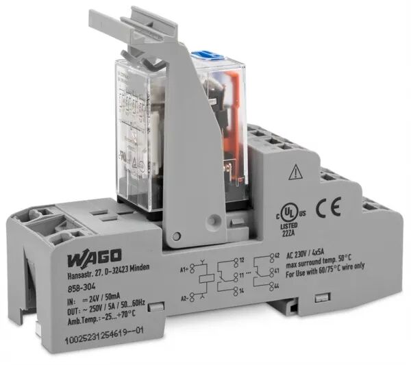 EMBASE AVEC RELAIS 24 V DC - 4 RT