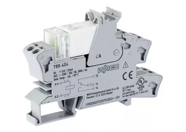 EMBASE AVEC RELAIS H 15 MM 24 V DC - 1 RT - CONTACTS DOR�S
