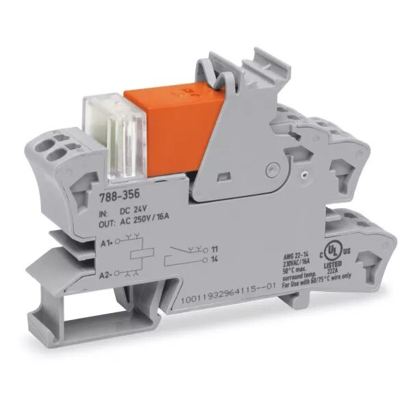 Embase avec relais H 15 mm 24 V DC - 1 T - 16 A - Charge lampe788-356