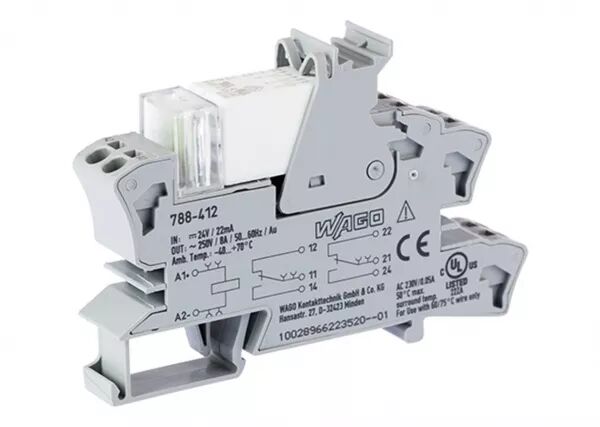 EMBASE AVEC RELAIS H 15 MM 24 V DC - 2 RT - CONTACTS DOR�S
