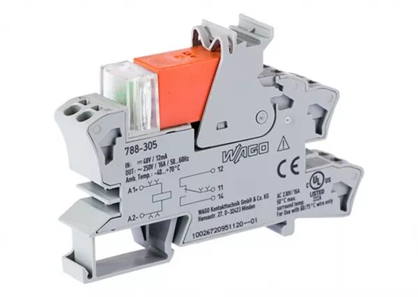 EMBASE AVEC RELAIS H 15 MM 48 V DC - 1 RT - 16 A