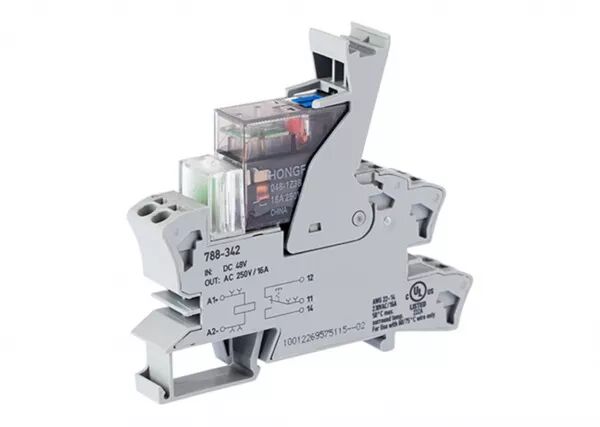 EMBASE AVEC RELAIS H 25 MM 48 V DC - 1 RT - 16 A - FOR�AGE MANUEL