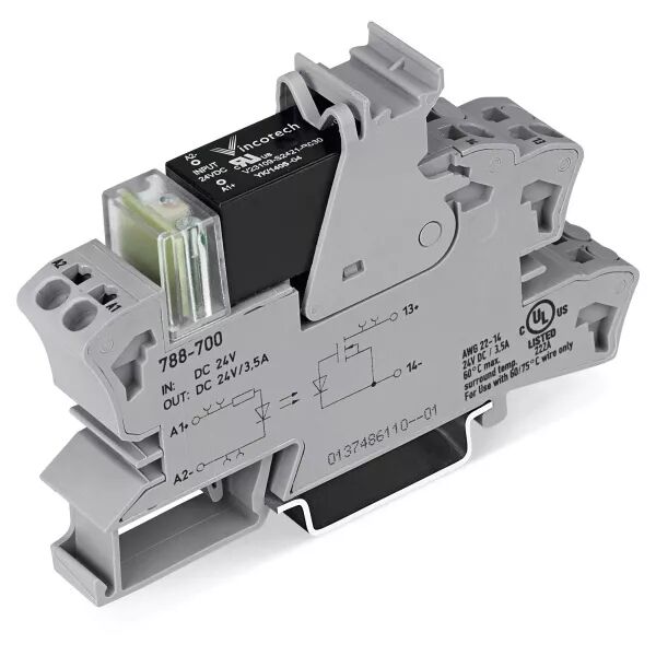 Embase avec SSR H 15 mm 24 V DC / 24 V - 3,5A788-700