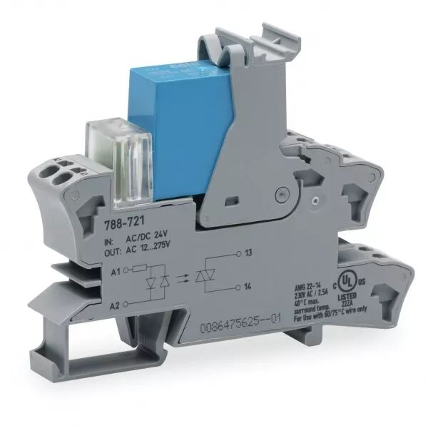 Embase avec SSR H 25 mm 24 V AC/DC / 12 - 275 V - 2A788-721