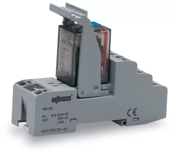 EMBASES ENFICHABLES AVC RELAIS IND. TENSION DE BOBINE DC 24 V 4RT