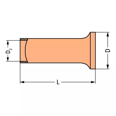 Embout sans rebord plastique, �tam�, 0,5 mm�, L=8 mm (216-101)