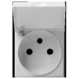Enjoliveur Gallery prise de courant � puits 2P+T avec couvercle, finition Dune (WXD101D)