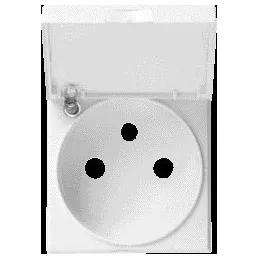 Enjoliveur Gallery prise de courant � puits 2P+T avec couvercle, finition Pure (WXD101B)