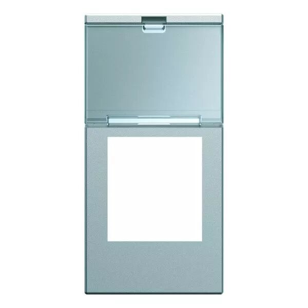 Enjoliveur Gallery prise RJ45 avec porte �tiquette 1 module, finition Titane (WXD205T)