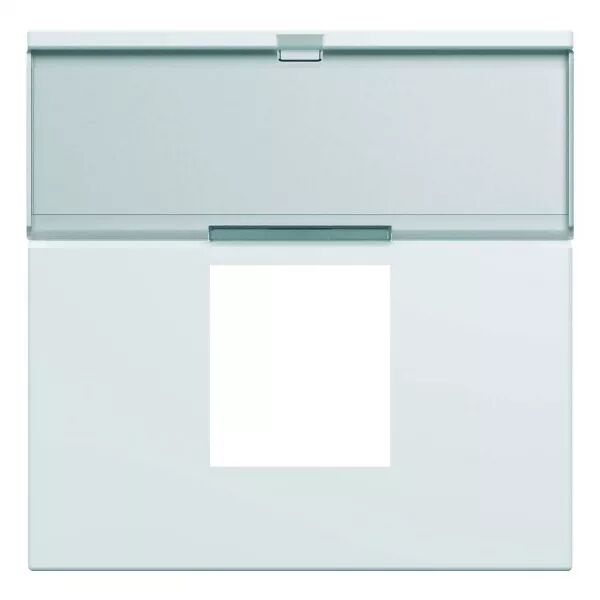 Enjoliveur Gallery prise RJ45 avec porte �tiquette 2 modules, finition Pure (WXD206B)