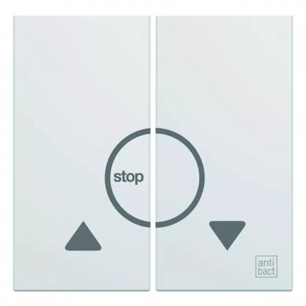 Enjoliveur Gallery volet roulant bouton poussoir 2 modules, finition Antibact (WXD301H)