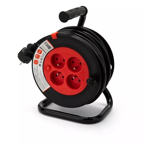 Enrouleur bricolage, 4 prises, H05VV-F3G1.5MM2, 15M , NF,CE