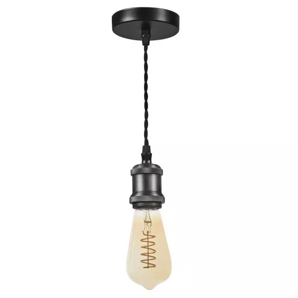 EPOQUE - Susp. E27 60W max, douille style r�tro, anthracite, Lpe non incl. (50449)
