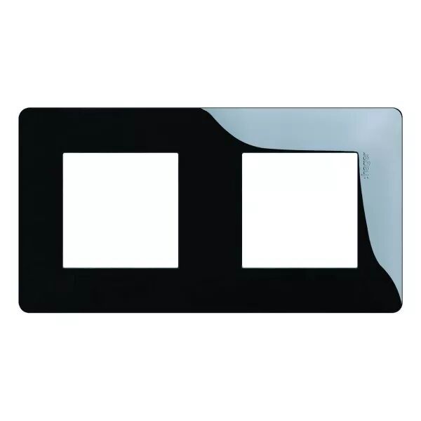Essensya Plaque 2 postes r�versible entraxe 71mm Noire (WE402N)