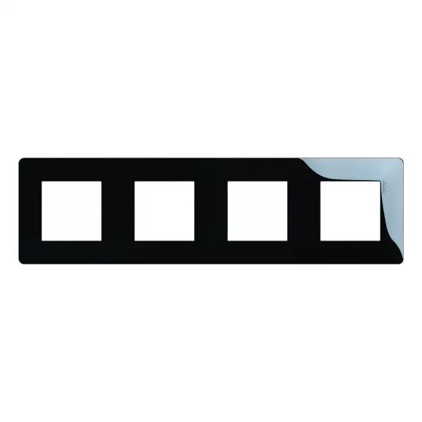 essensya Plaque 4 postes r�versible entraxe 71mm Noire (WE404NX)