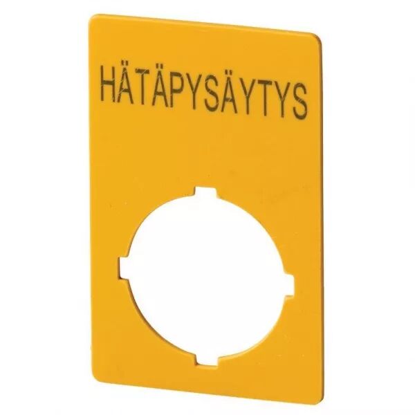 �tiquette, arr�t d\'urgence, HxL=50x33mm, jaune, H�TAPYS�YTYS (121371)