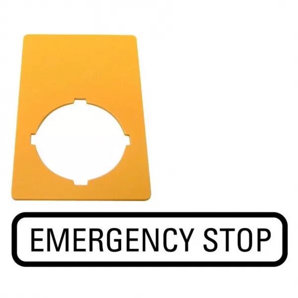 �tiquette, arr�t d\'urgence, jaune, HxL=50x33mm, EMERGENCY STOP (216472)