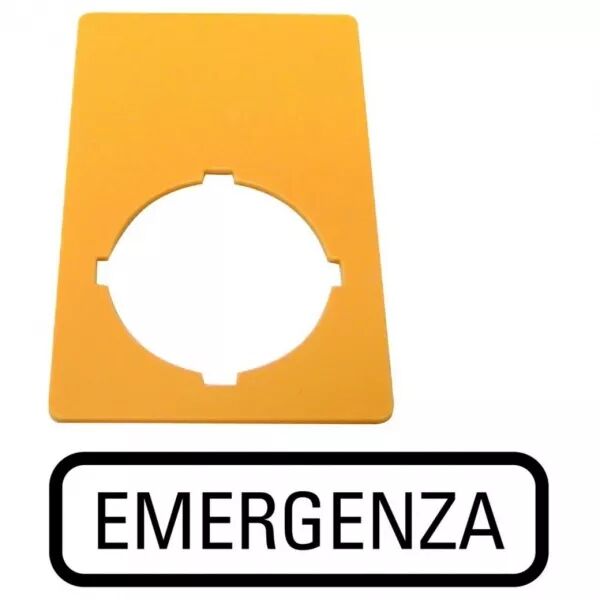 �tiquette, arr�t d\'urgence, jaune, HxL=50x33mm, EMERGENZA (216474)