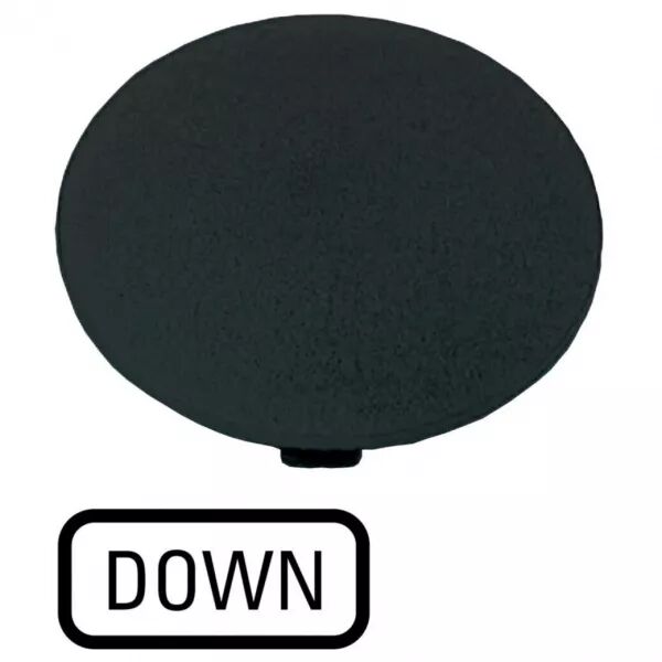 �tiquette, bouton \' coup de poing \' noir, DOWN (218287)