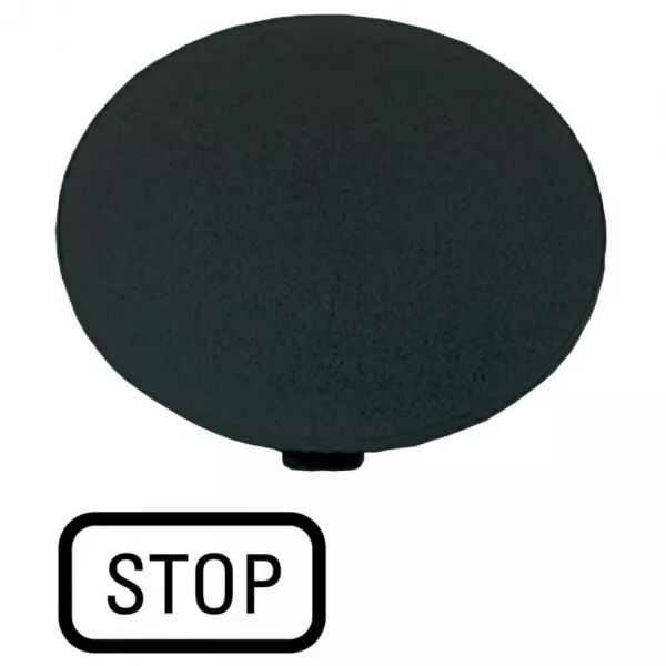 �tiquette, bouton \' coup de poing \' noir, STOP (218282)