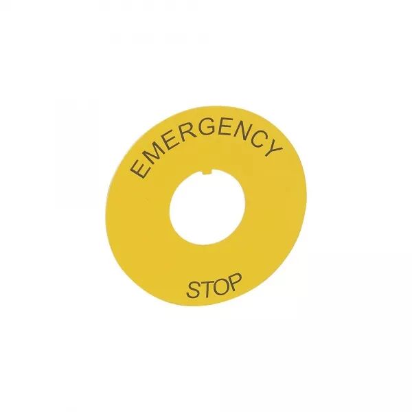 ETIQUETTE OSMOZ POUR ARR�T D\'URGENCE �60AVEC MARQUAGE EMERGENCY STOP - JAUNE