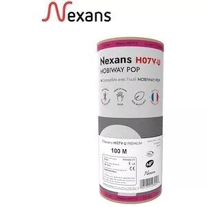 Fil rigide Nexans H07 VU MOBIWAY POP 1,5 mm� Noir en bobinot de 100m (H07VU1,5N MOBIWAY POP)