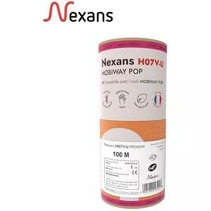 Fil rigide Nexans H07 VU MOBIWAY POP 1,5 mm� Orange en bobinot de 100m (H07VU1,5O MOBIWAY POP)