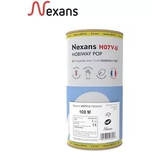 Fil rigide Nexans H07 VU MOBIWAY POP 2,5 mm� Bleu en bobinot de 100m (H07VU2,5B MOBIWAY POP)
