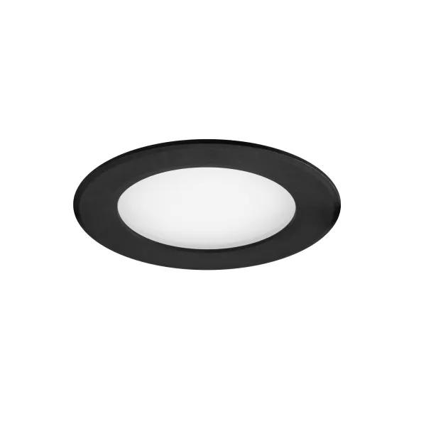 FLAT-ISO-Downlight IP20/65 recouvr., fixe, noir, LED 8W 780lm 3000/4000K(CCT) (50919)
