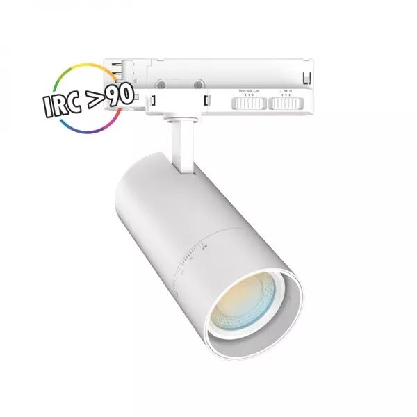 FOCUS SLIM II SPOT SUR RAIL BLC 20W/15W/10W 3CCT IP20 ANGLE AJUS 3ANS