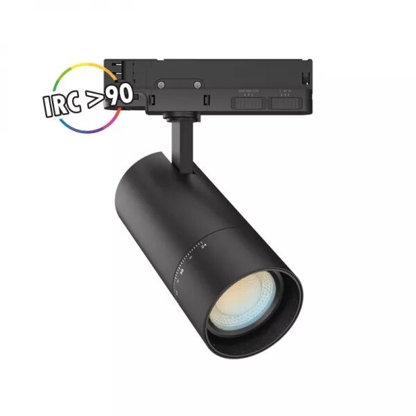 FOCUS SLIM II SPOT SUR RAIL NOIR 20W/15W/10W 3CCT IP20 ANGLE AJUS 3ANS