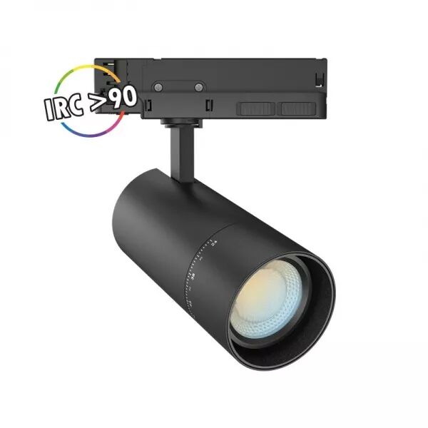 FOCUS SLIM II SPOT SUR RAIL NOIR 35W/30W/25W 3CCT IP20 ANGLE AJUS 3ANS