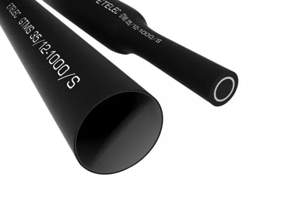 GAINE THERMO., BARRE DE 1 M, R�TREINT 3:1, AVEC ADH�SIF, DIAM. 35 MM, NOIR