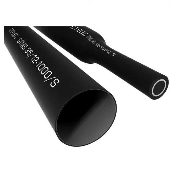 Gaine thermo., barre de 1 m, r�treint 3:1, avec adh�sif, diam. 75 mm, noir (234532)
